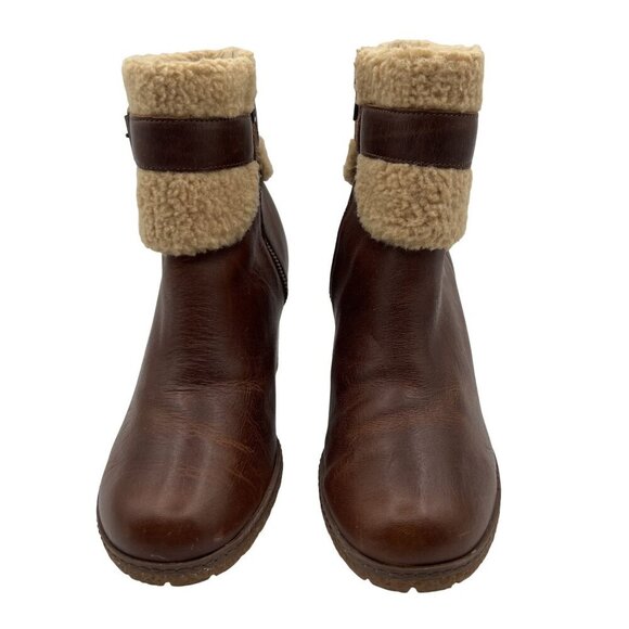 Timberland Glancy NEW Womens 10 Leather Ortholite Boots Shearling Cuff Buckle - Picture 5 of 16